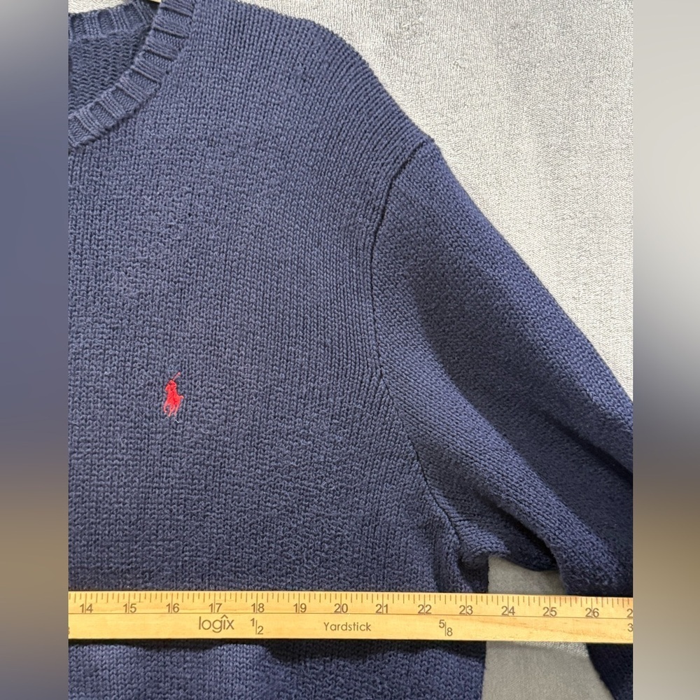 Vtg Polo Ralph Lauren Sweater Blue Classic Fit Pony Grandpa Old Money Men Sz XL - Picture 5 of 8